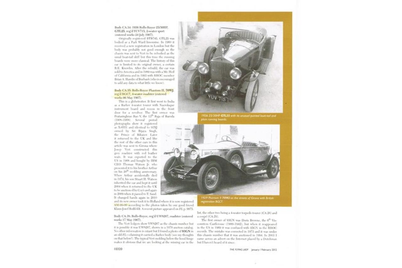 1929 Rolls - Royce Rolls-Royce Phantom II Boat-Tail &ldquo;Prince P. Singh of Baroda&rdquo;