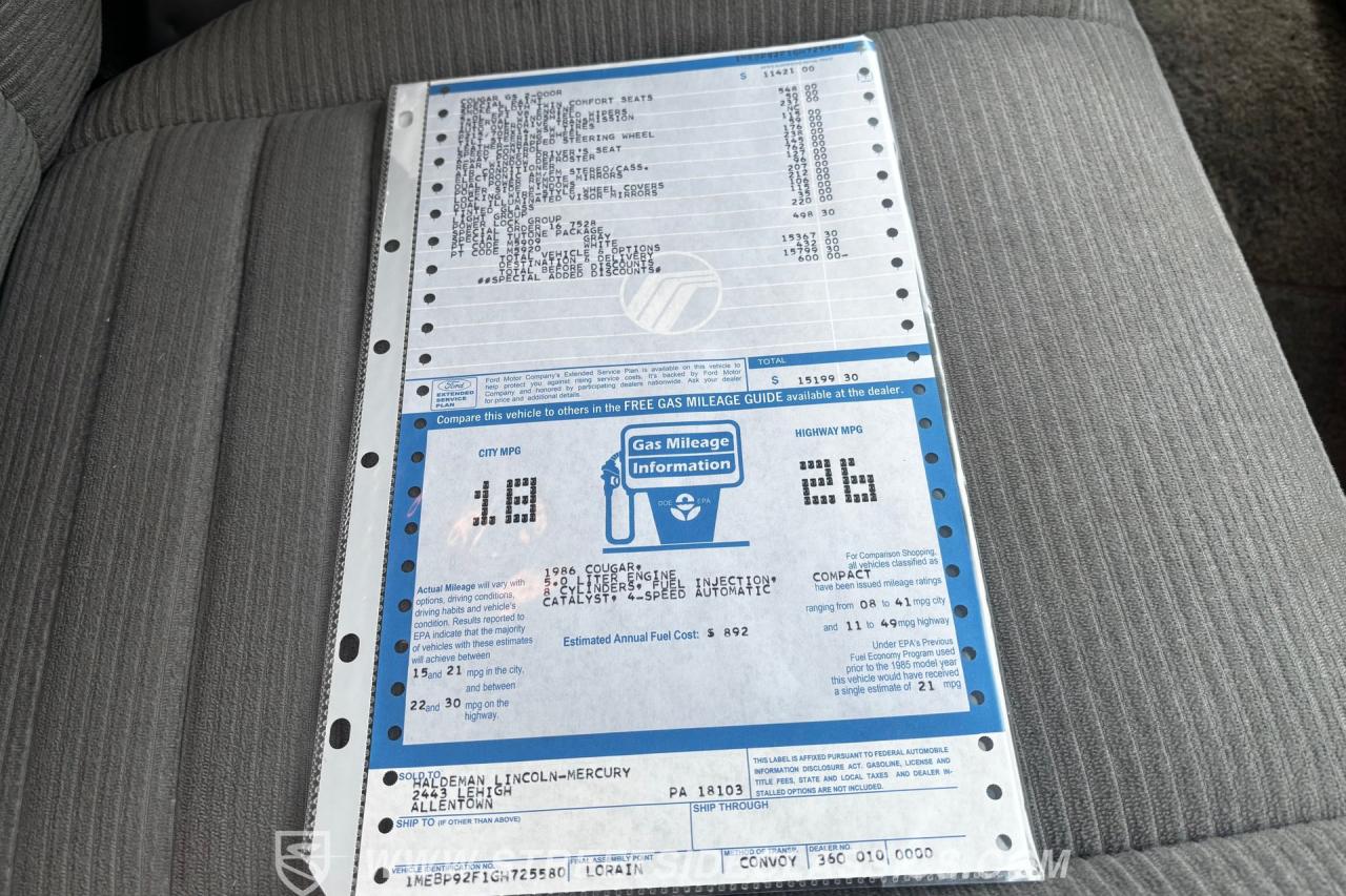 1986 Mercury Cougar 5.0