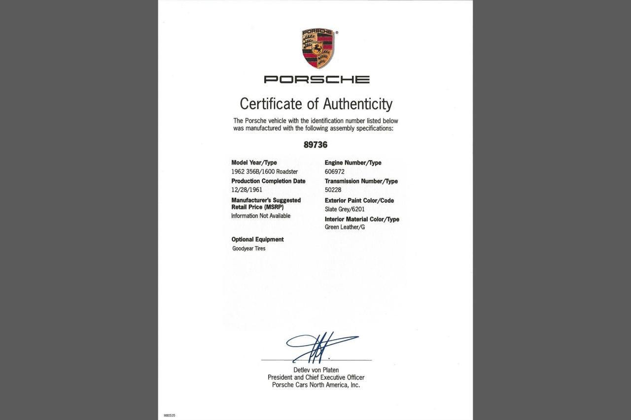 1962 Porsche 356B Roadster "Twin Grille"