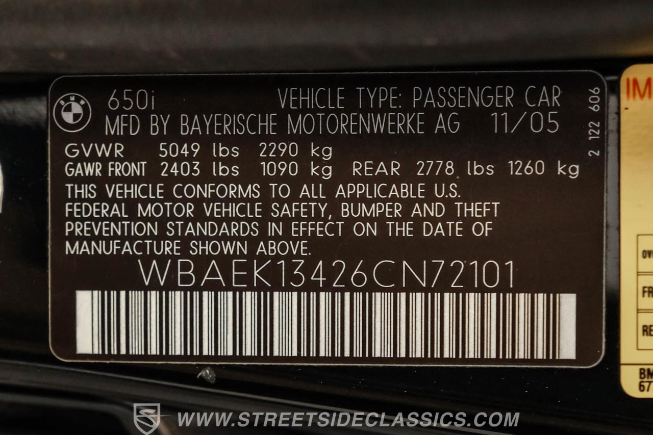 2006 BMW 650I Convertible