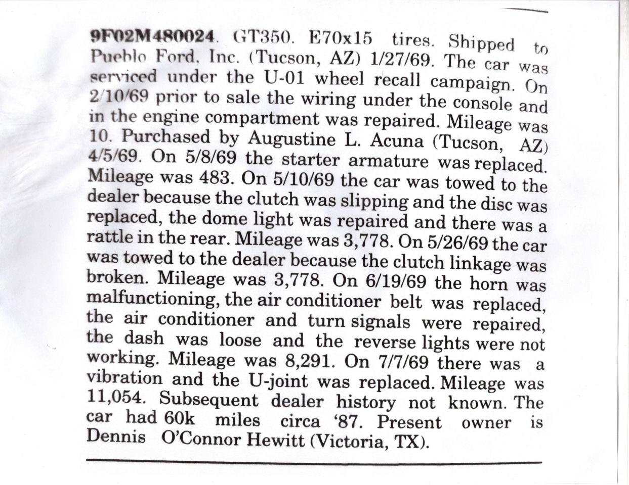 1969 Ford Shelby GT350