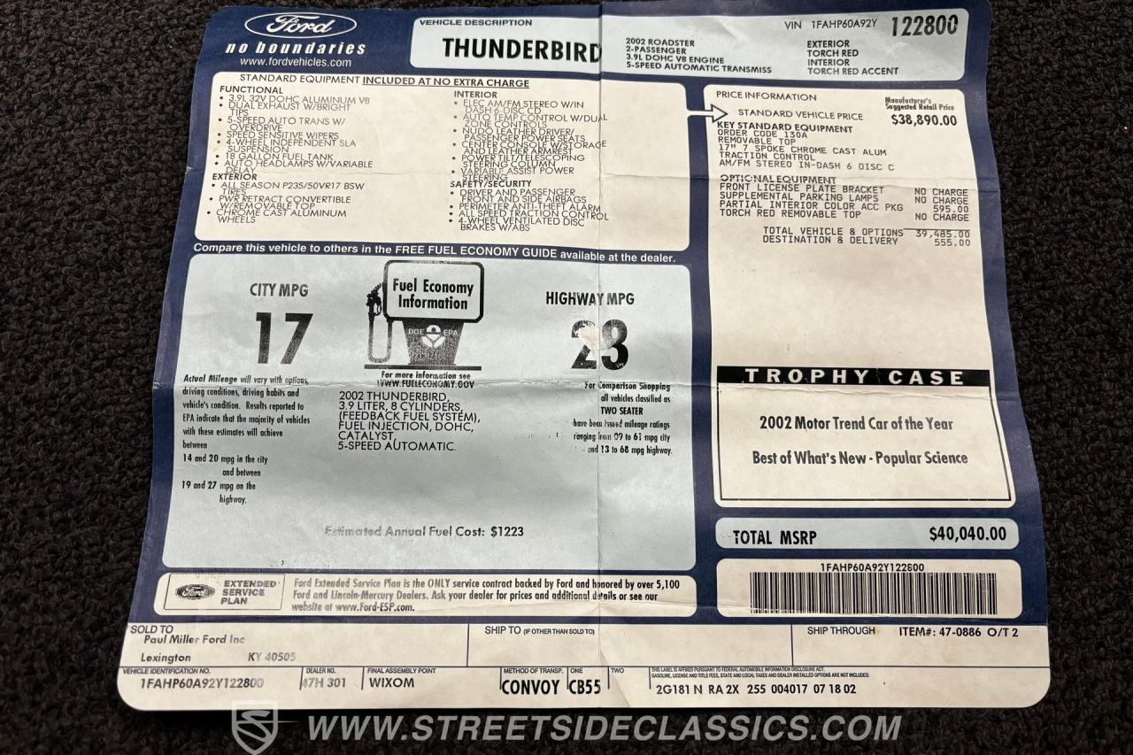 2002 Ford Thunderbird