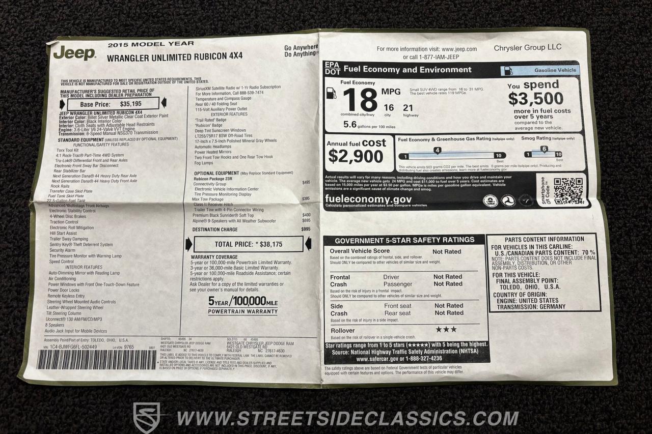 2015 Jeep Wrangler Unlimited Rubicon