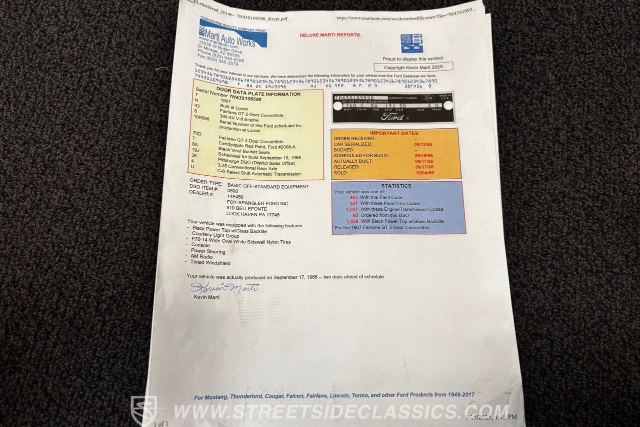 1967 Ford Fairlane GTA Convertible