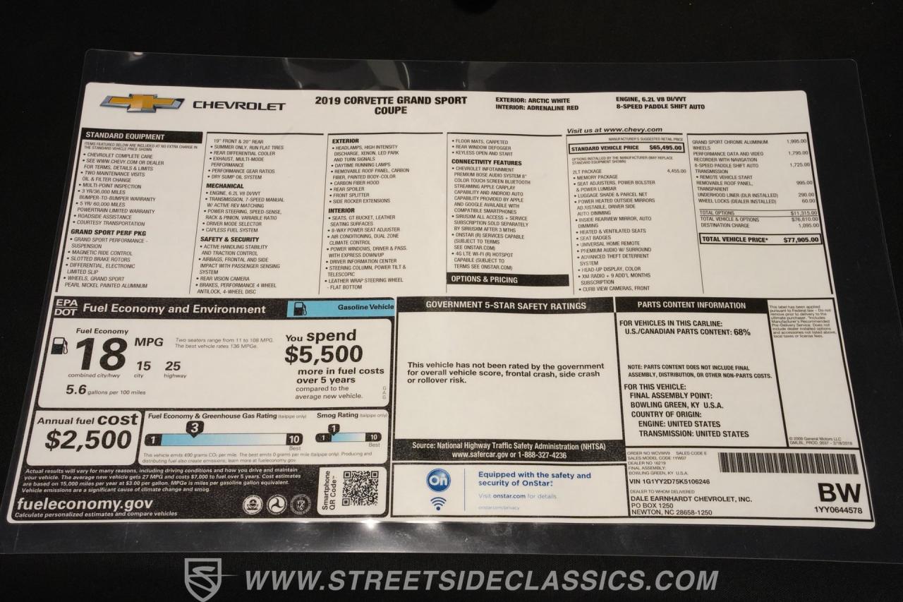 2019 Chevrolet Corvette Grand Sport 2LT
