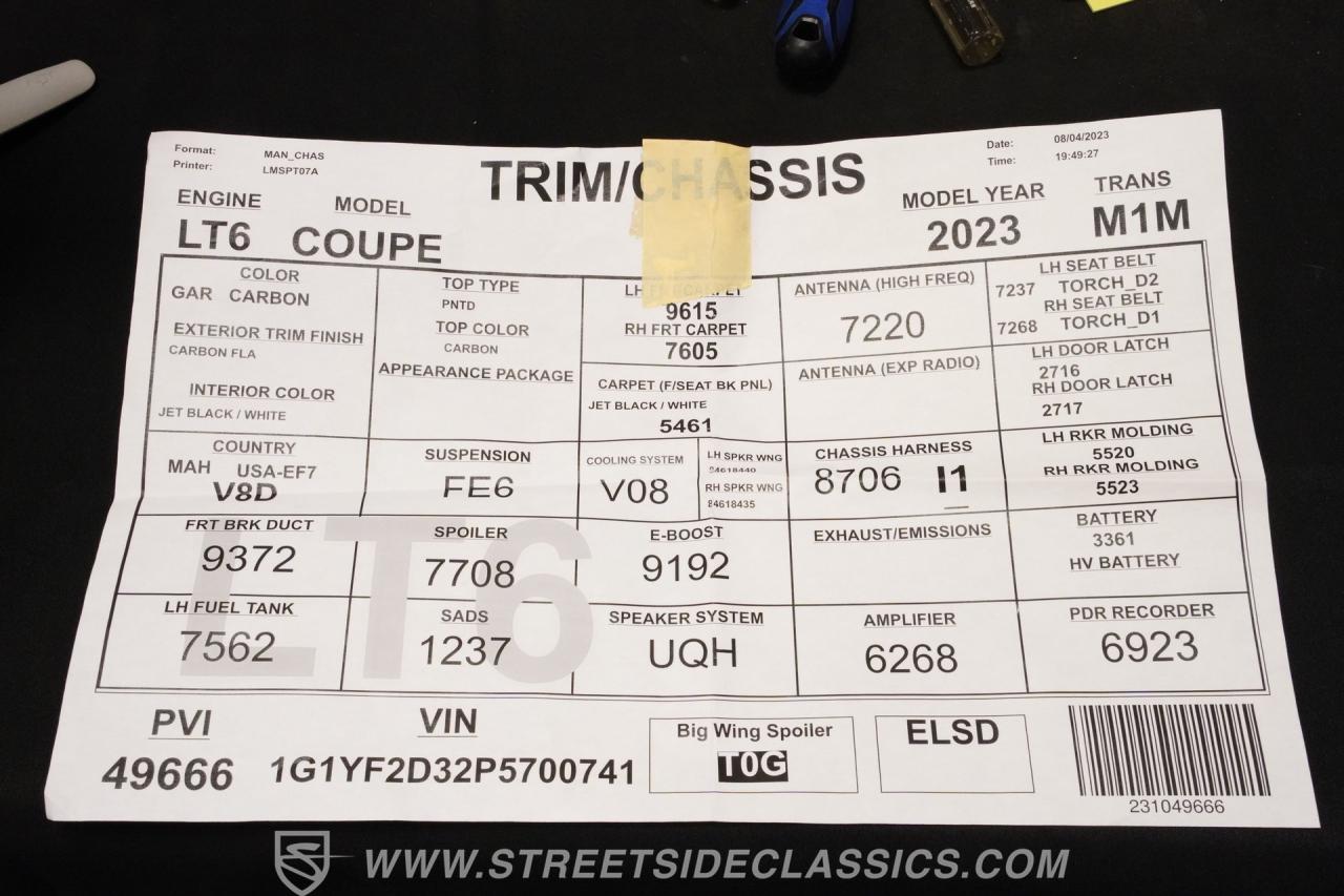 2023 Chevrolet Corvette Z06 70th Anniversary Z07