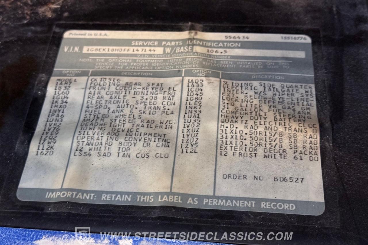 1985 Chevrolet Blazer K5 4X4 Silverado