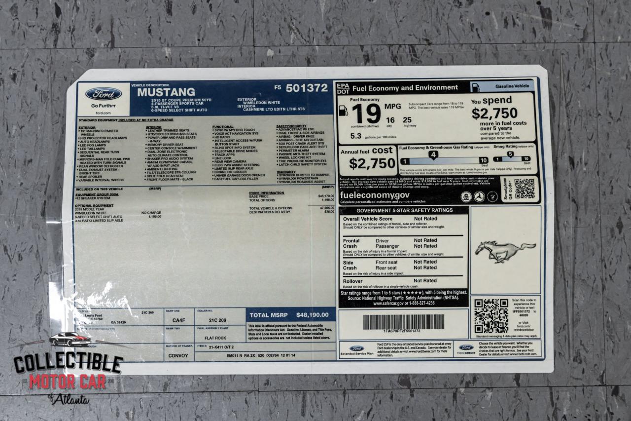 2015 Ford Mustang 50TH ANNIVERSARY