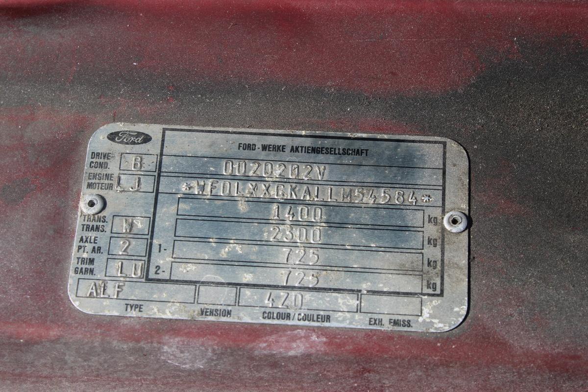 1990 Ford ESCORT XR3I CONVERTIBLE