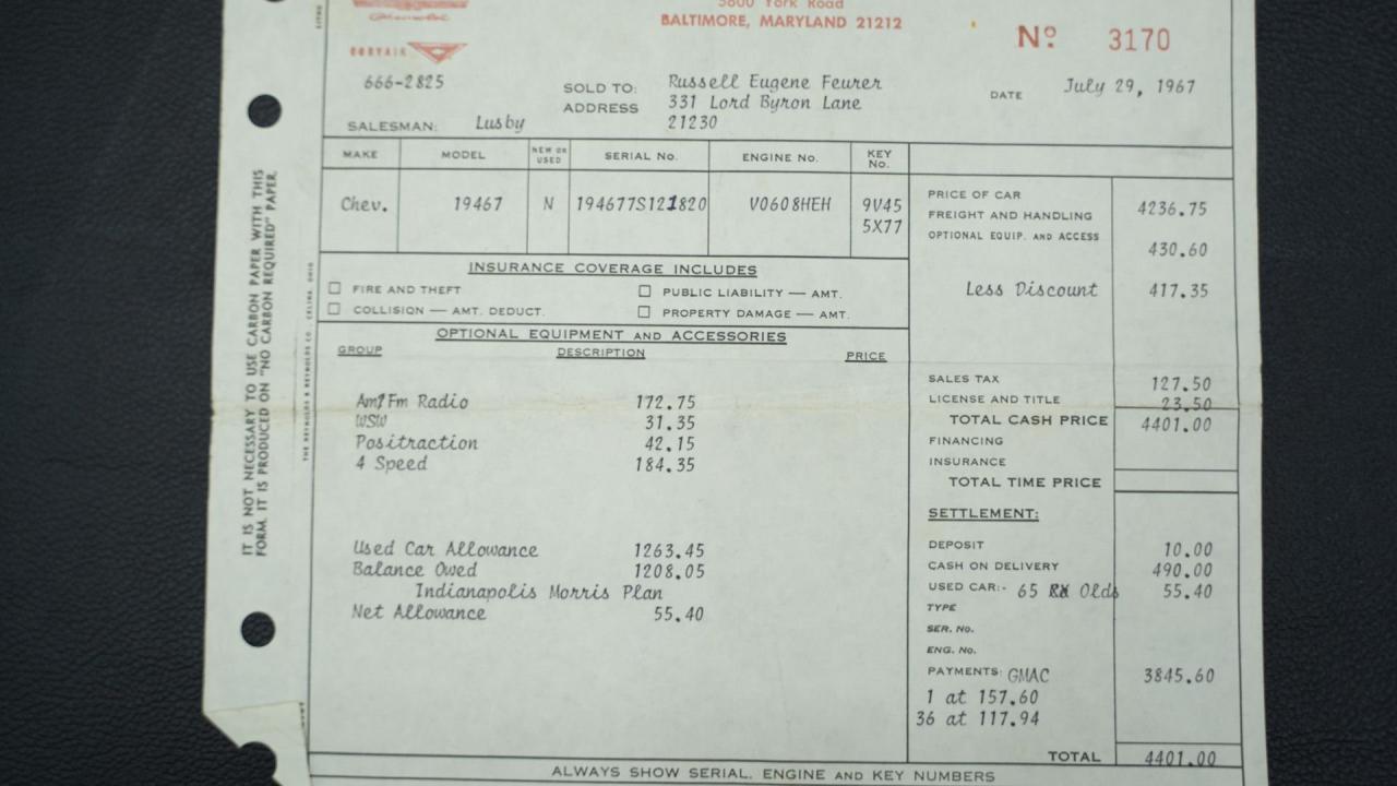 1967 Chevrolet Corvette Sting Ray 327/300 Convertible