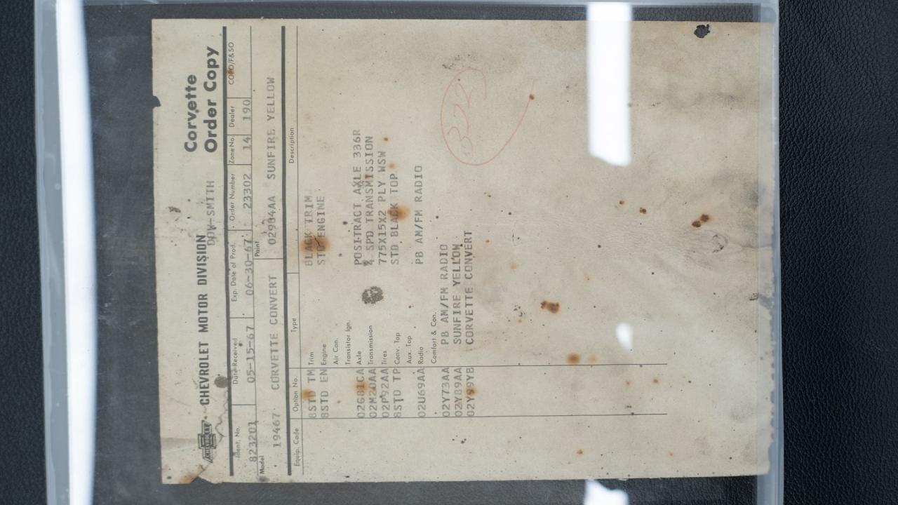 1967 Chevrolet Corvette Sting Ray 327/300 Convertible