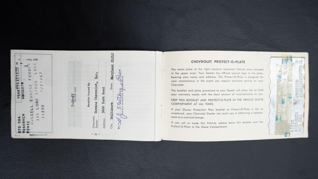 1967 Chevrolet Corvette Sting Ray 327/300 Convertible