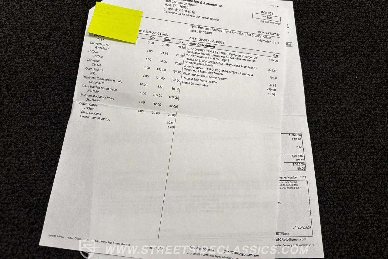 1979 Pontiac Firebird Trans Am SE WS6