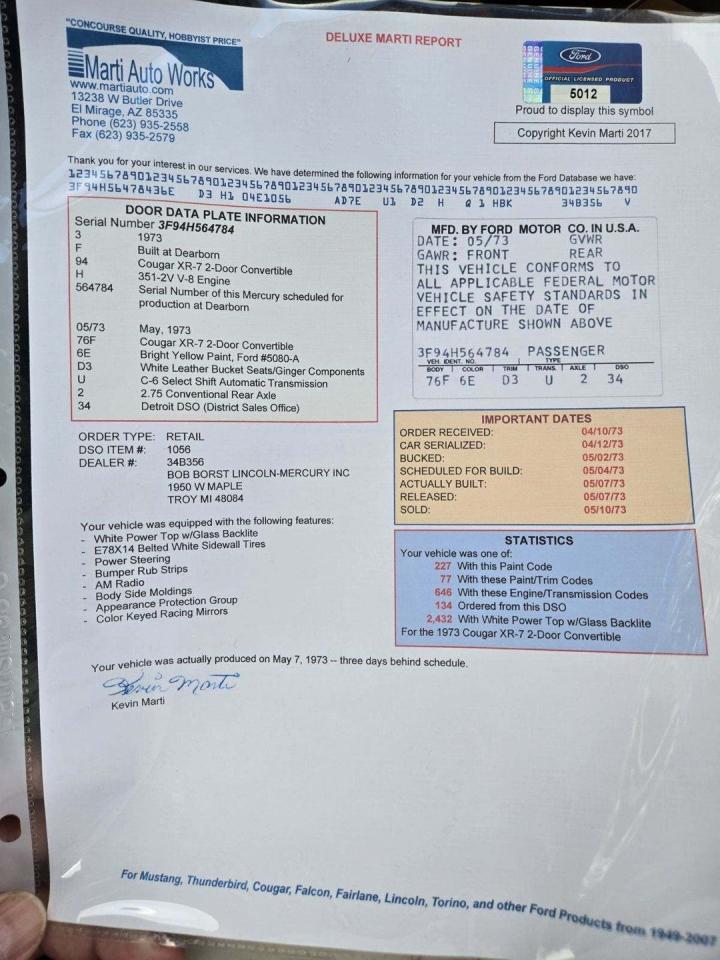 1973 Mercury Cougar XR7