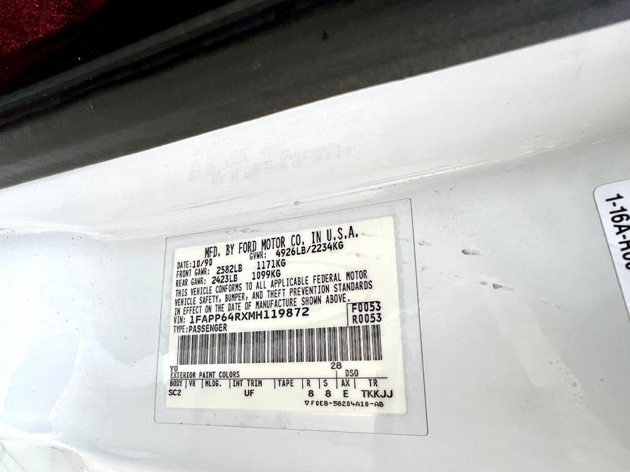 1991 Ford Thunderbird Super Coupe