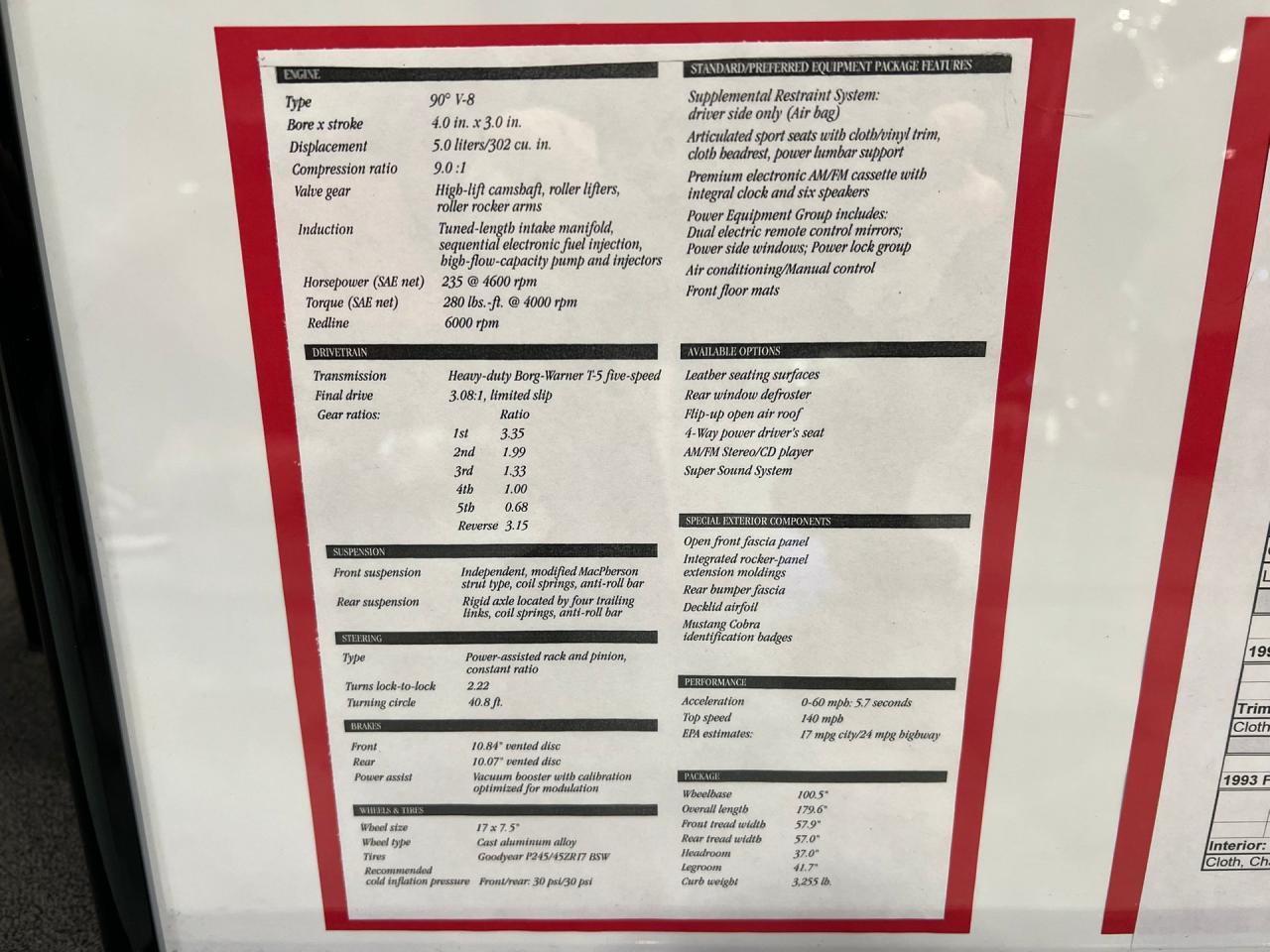 1993 Ford Mustang Cobra