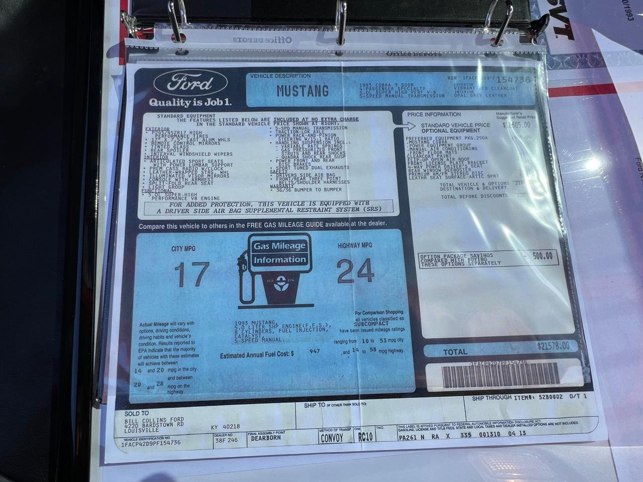 1993 Ford Mustang Cobra