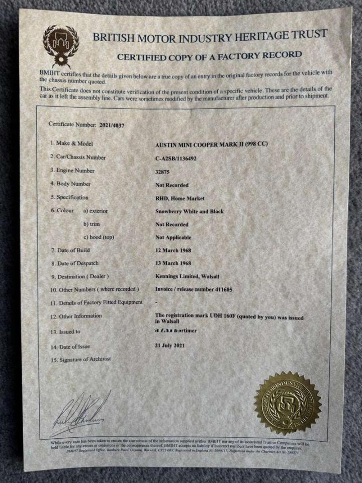 1968 Austin Mini Cooper