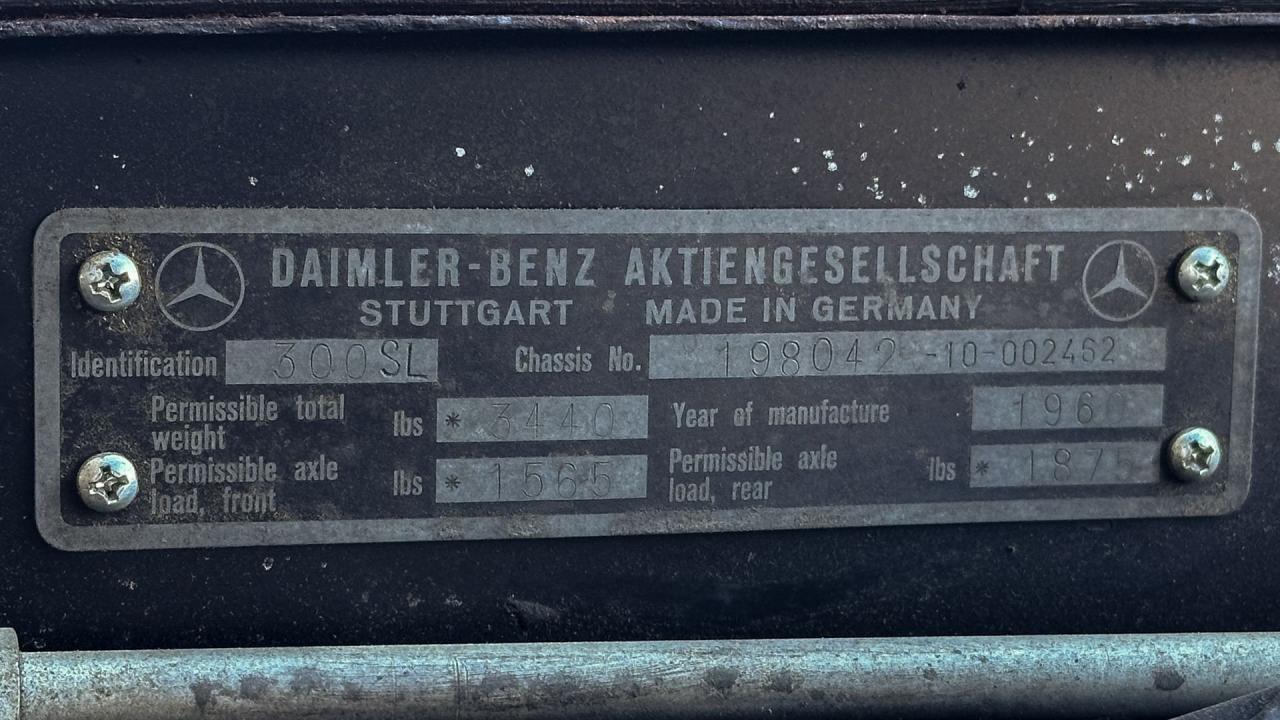 1960 Mercedes - Benz 300 SL Roadster