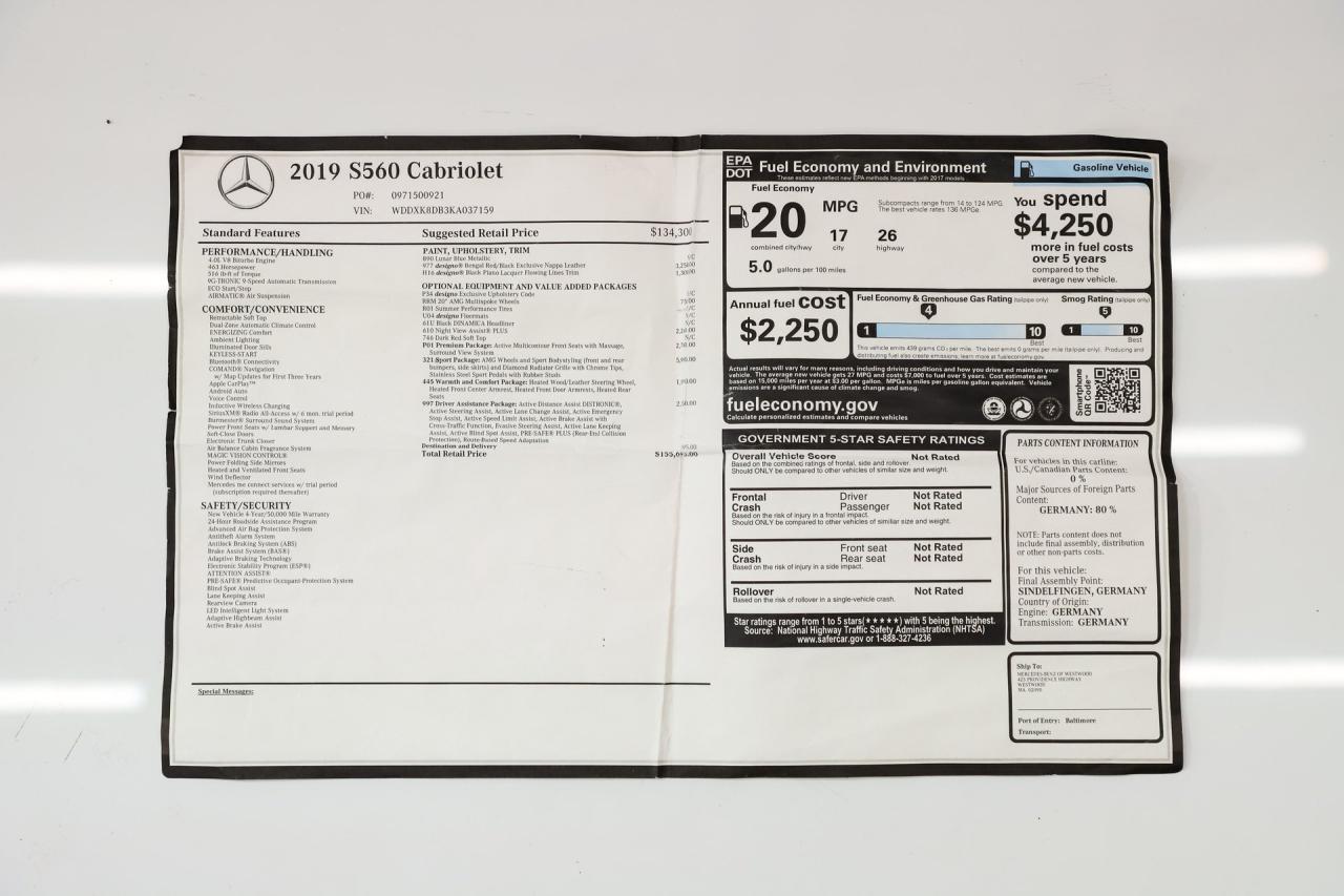 2019 Mercedes - Benz S560
