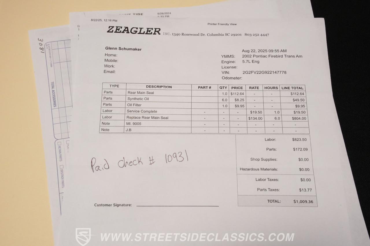 2002 Pontiac Firebird Trans Am WS6