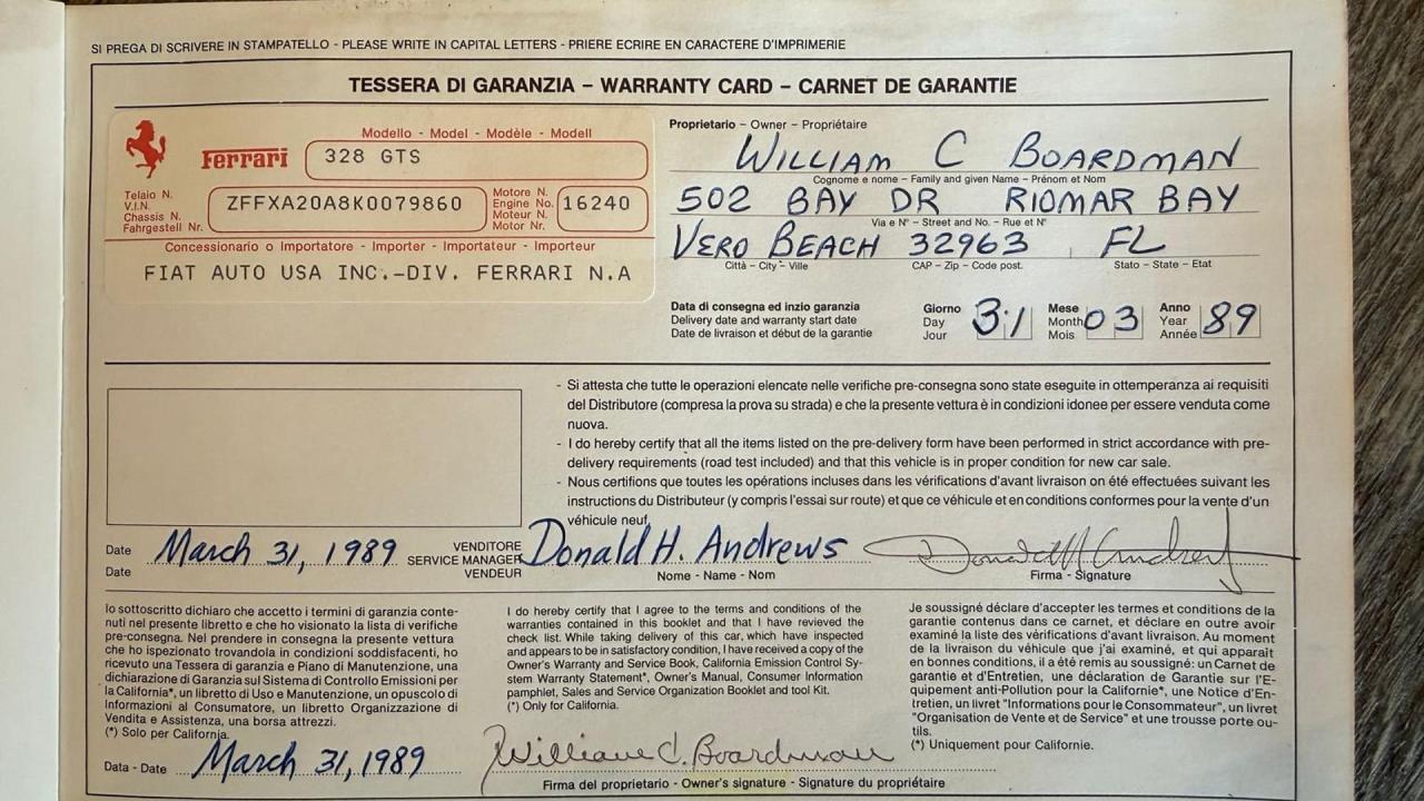 1989 Ferrari 328 GTS