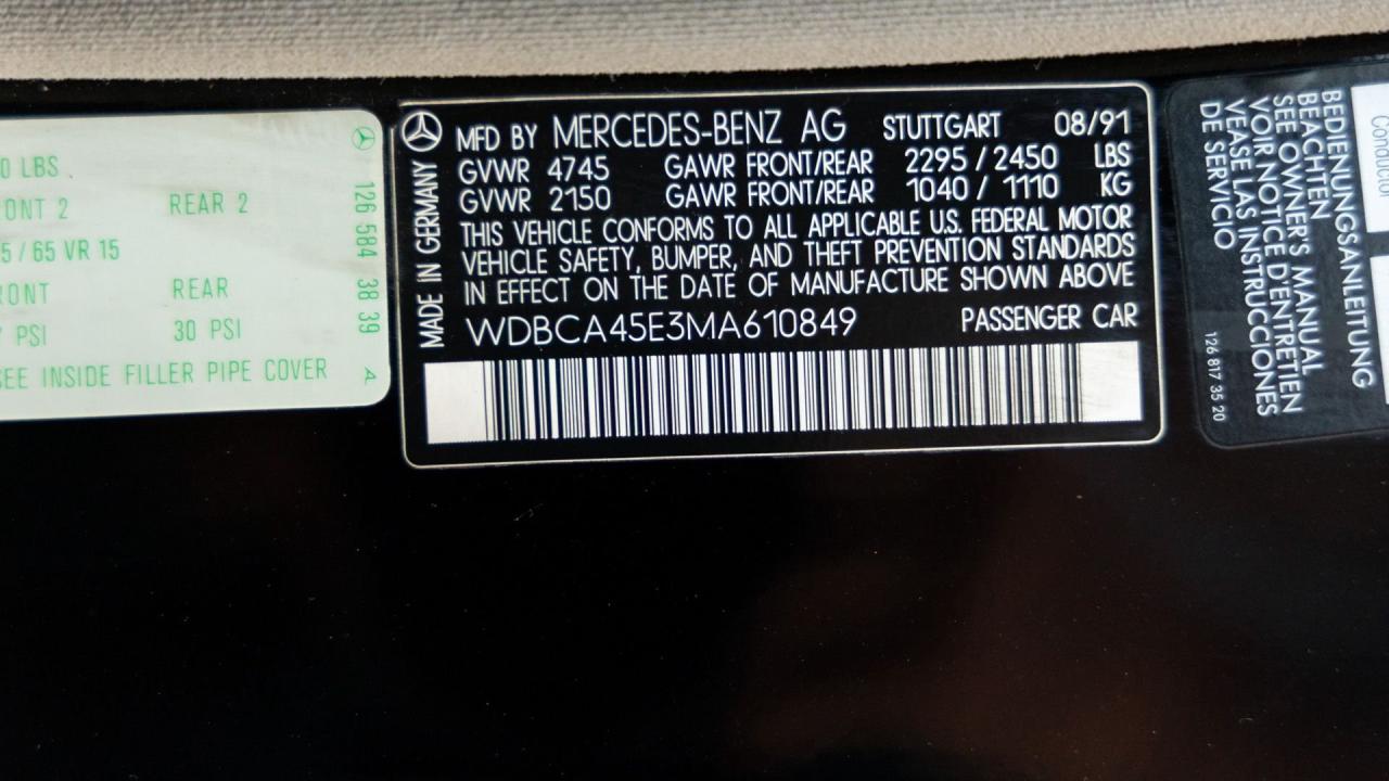 1991 Mercedes - Benz 560 SEC