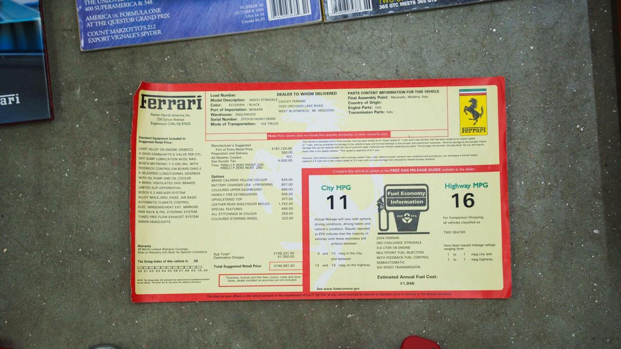 2004 Ferrari 360 Challenge Stradale