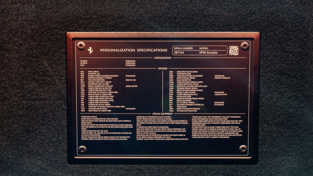 2022 Ferrari SF90 Stradale 10th Anniversary Cavalcade Collection