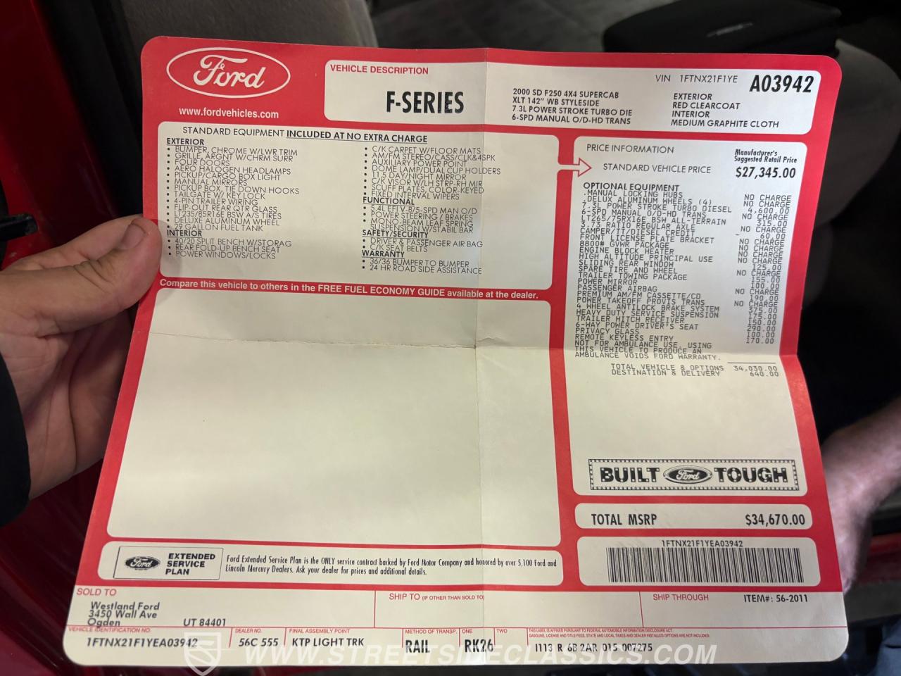 2000 Ford F-250 XLT 7.3L Powerstroke Turbo Diesel 4X4