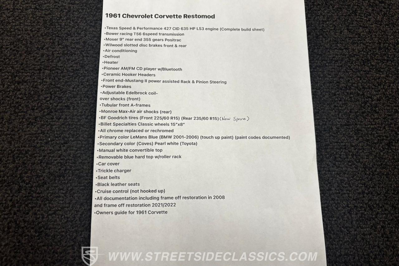 1961 Chevrolet Corvette Restomod