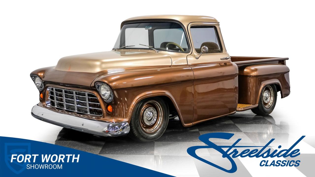 1955 Chevrolet 3100 Apache &amp; Custom Motorcycle Trailer