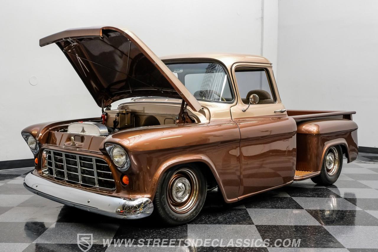 1955 Chevrolet 3100 Apache &amp; Custom Motorcycle Trailer