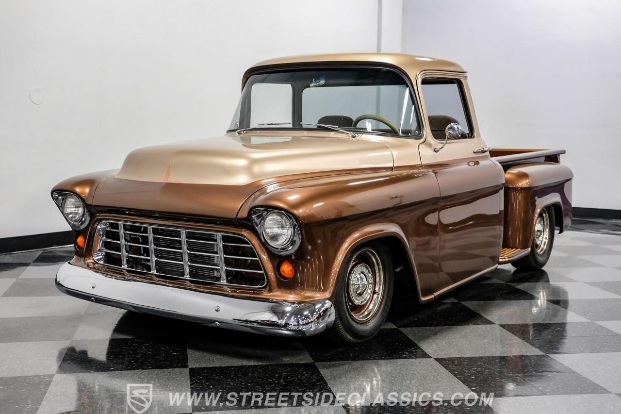 1955 Chevrolet 3100 Big Window w/ Custom Motorcycle Trailer