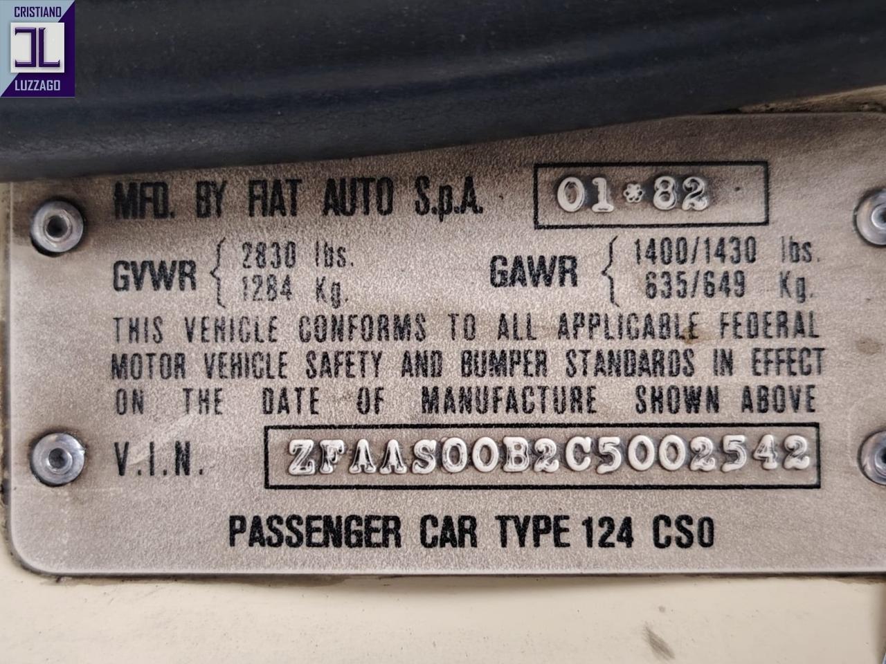 1982 Fiat 124 SPIDER AMERICA AUTOMATIC