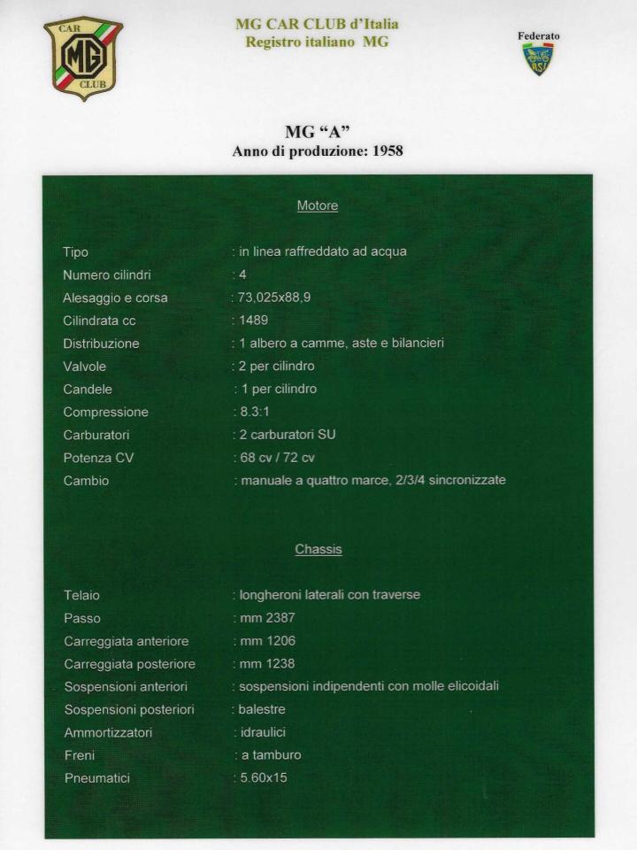 1958 MG A 1500 ROADSTER