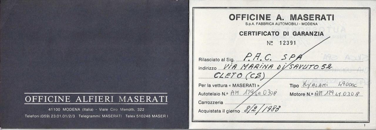 1983 Maserati KYALAMI 4.9