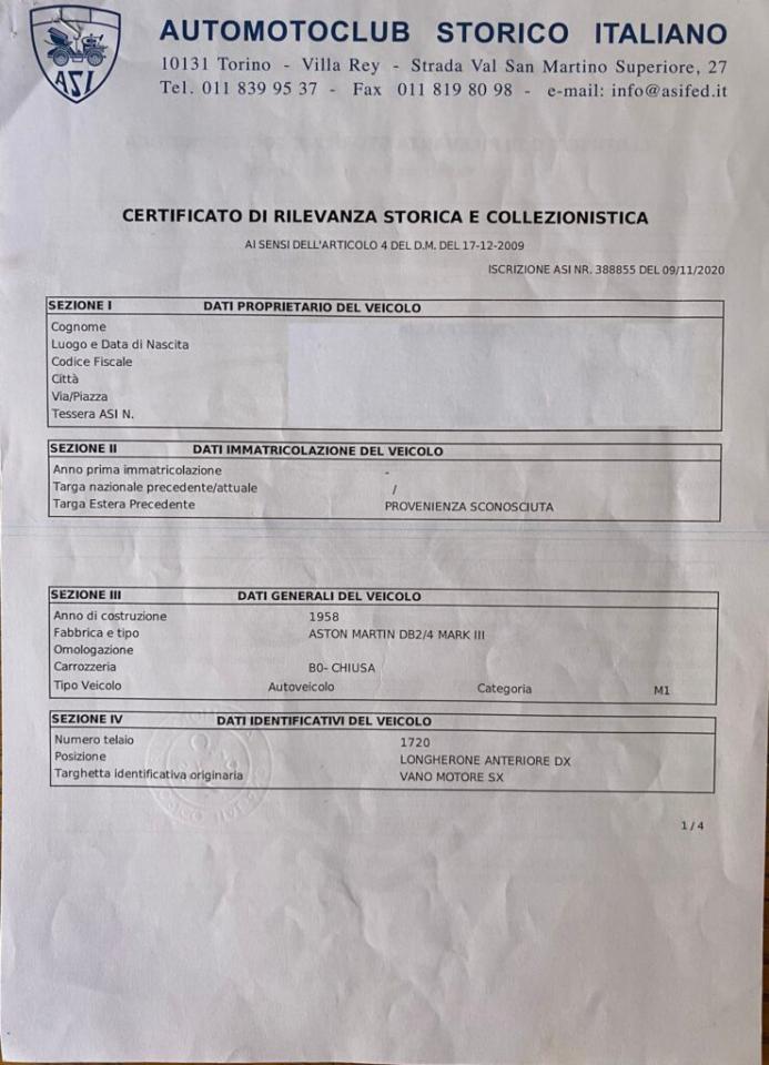 1958 Aston Martin DB MkIII
