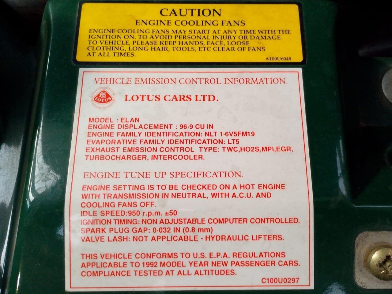 1992 Lotus ELAN 1.8 TURBO (100B)