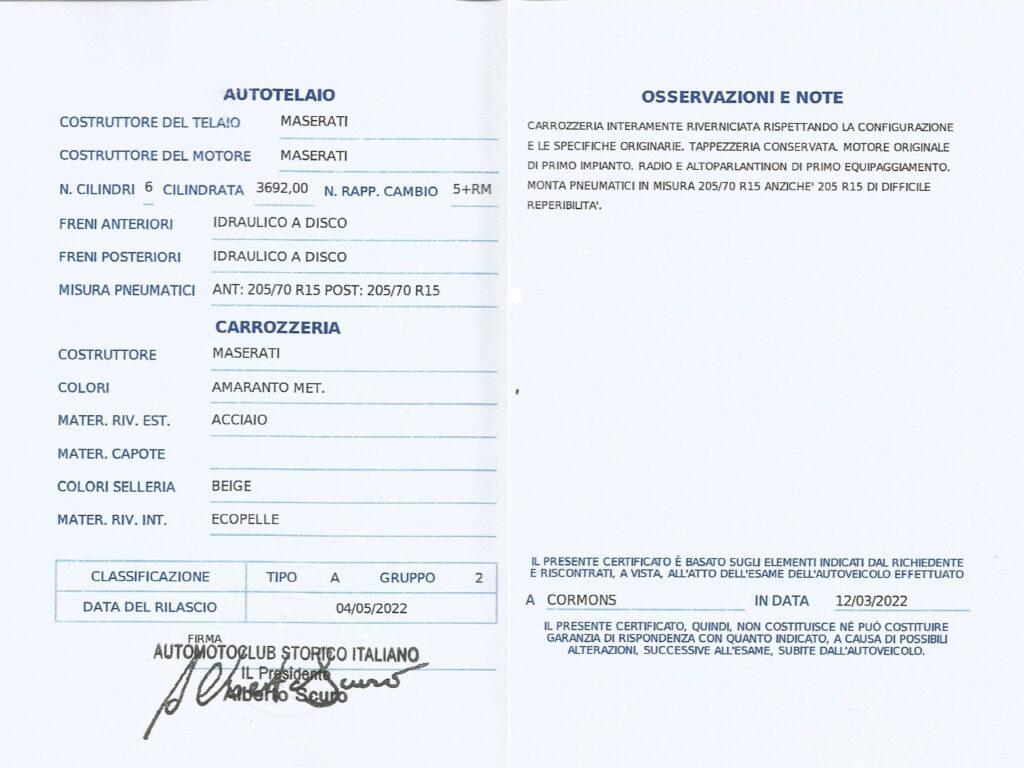 1968 Maserati MISTRAL 3.700