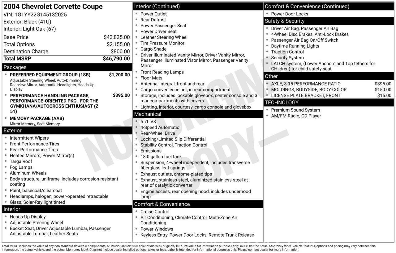 2004 Chevrolet Corvette Z51