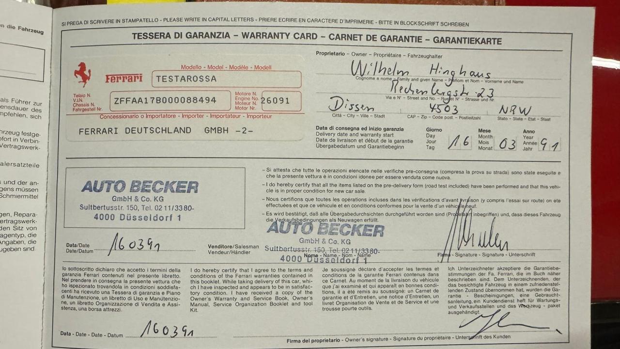 1991 Ferrari Testarossa