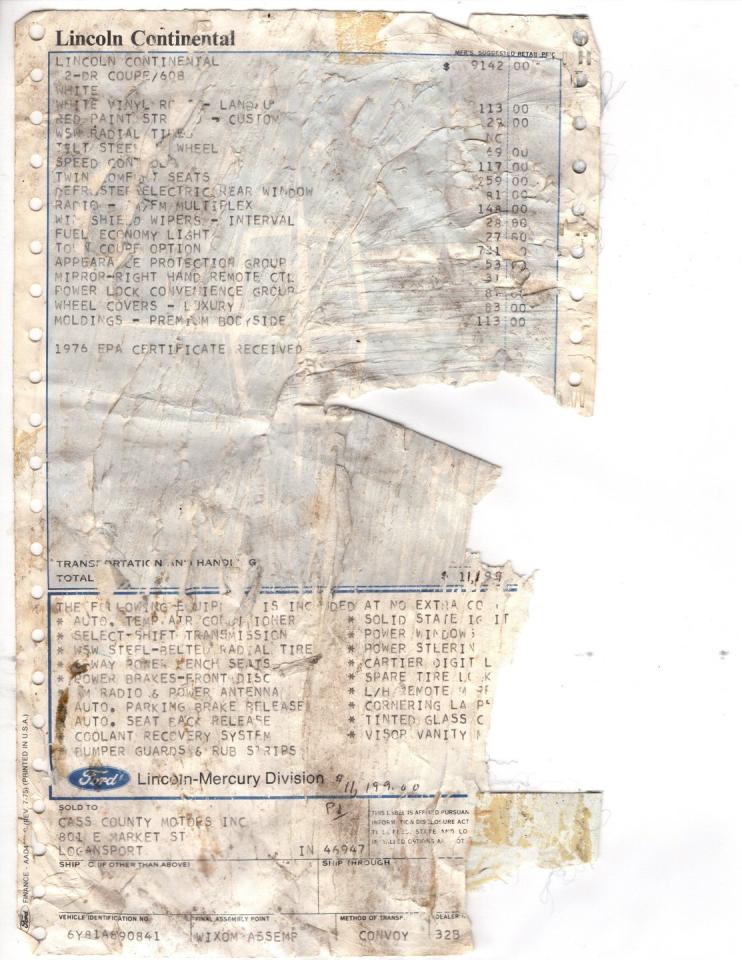 1979 Lincoln Continental MK V Collectors Series