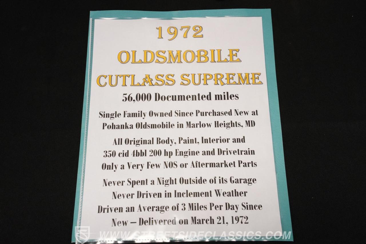 1972 Oldsmobile Cutlass Supreme