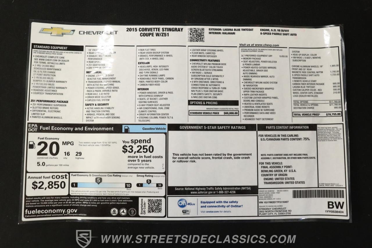 2015 Chevrolet Corvette 3LT Z51