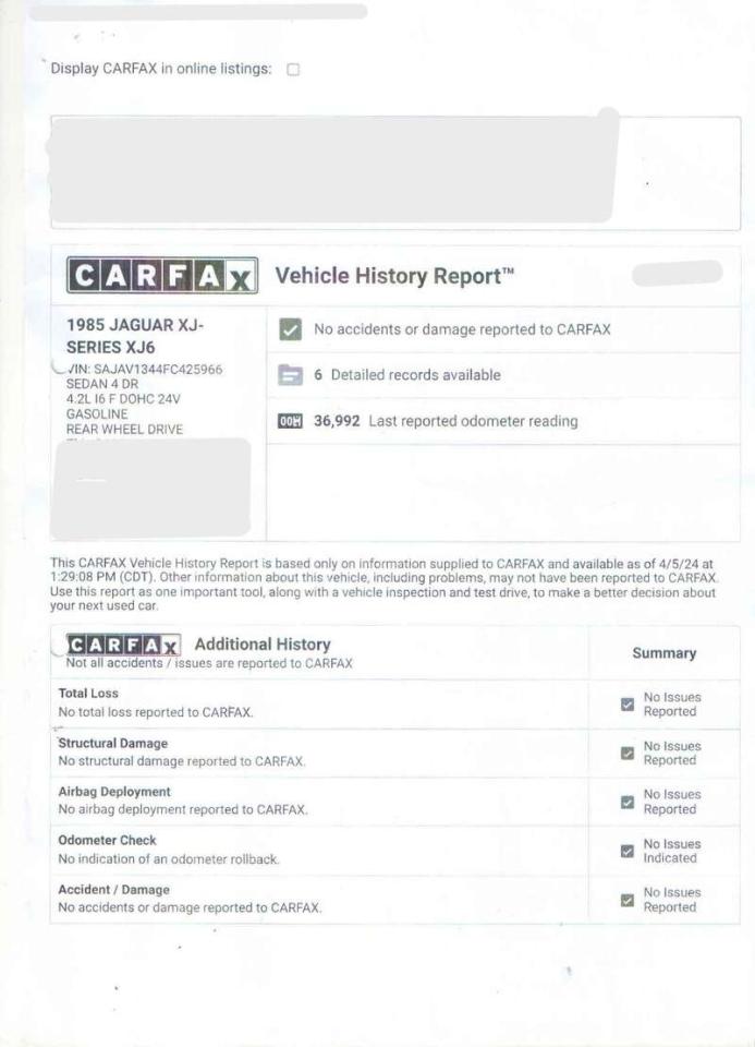 1985 Jaguar XJ6
