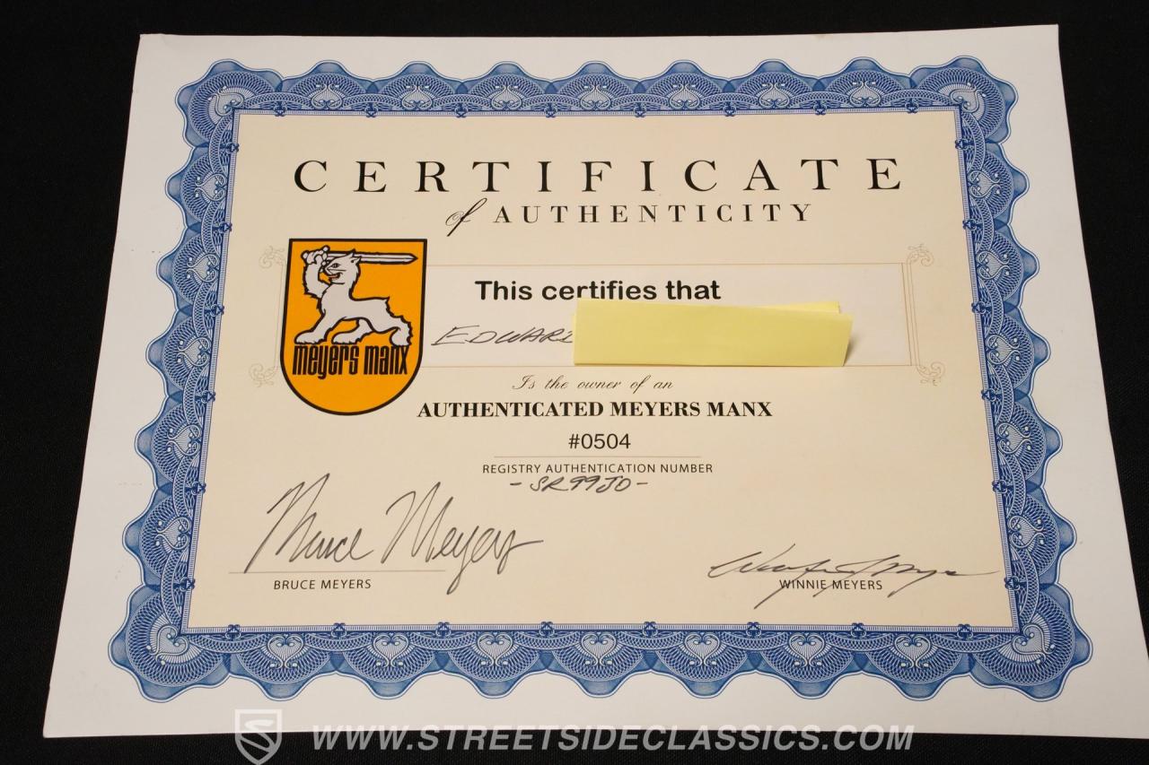 1971 Volkswagen Meyers Manx Dune Buggy SR-2