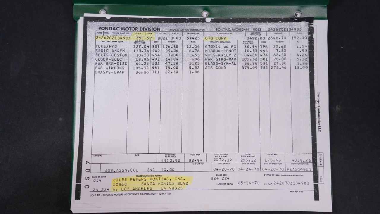 1970 Pontiac GTO Convertible