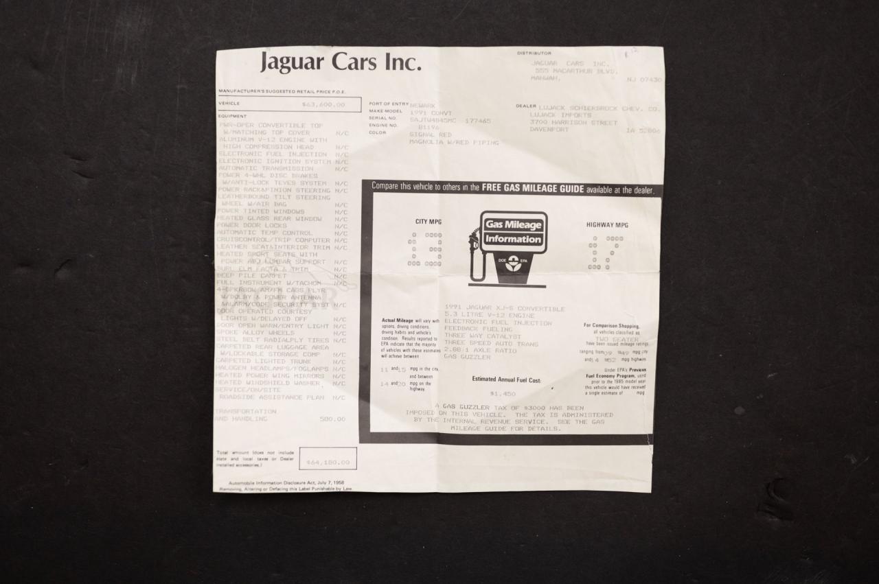 1991 Jaguar XJS CLASSIC COLLECTION