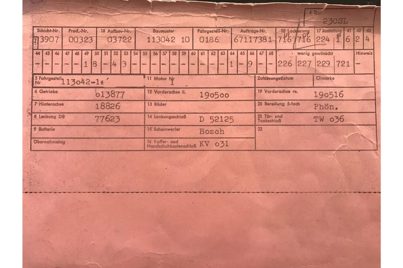 1967 Mercedes - Benz Mercedes Benz 230 SL Pagode &ldquo;Second owner and 42.000 miles since &rdquo;